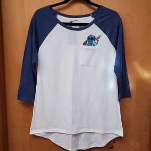 🟦 Disney Stitch Pocket Raglan Tee